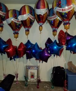 Alternative view of Mayflower Products Happy Birthday Hot Air Balloon Jumbo Foil Balloon (Multi-Colored) Party Accessory