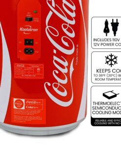 Coca-Cola 12 Can Portable Mini Fridge w/ 12V DC and 110V AC Cords, 10L (10.6 qt) Can Shaped Personal Cooler, Red, Travel Fridge for Drinks, Snacks, Lunch, Home, Office, Dorm Room, RV Coca Cola 13 81QdEzJMRJL