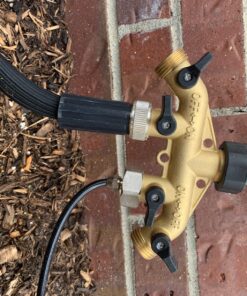 ATDAWN 4 Way Brass Hose Splitter, 3/4" Brass Hose Faucet Manifold, Garden Hose Adapter Connector 18 81QeCv5cnxL