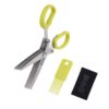 Herb Scissors - 5 Sharp Blades - Cuts, Slices and Chops Herbs 5x Faster - Ideal Time-Saving Kitchen Essential - Cleaning Rake Included - Stainless Steel - with Diamond Shield Cleaning Cloth 42 81QgEdy9x0L