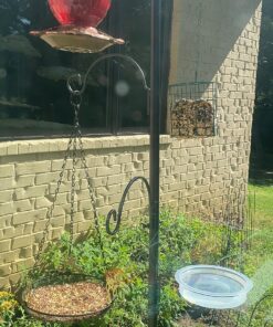 Hanging Bird Feeder Tray with Strong Double-Loop Hanging Chains Steel Hanging Platform Bird Feeder Dish 9.25 Inch (Dia) with 19 Inch Chains, Gifts for Mom, for Women 1 Pack Round 24 81QgOc2cunL