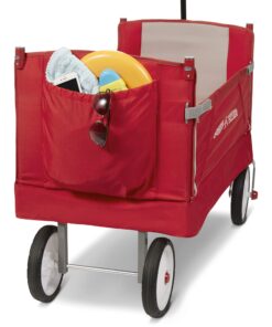 Radio Flyer 3-In-1 EZ Folding, Outdoor Collapsible Wagon for Kids & Cargo, Red Folding Wagon Canopy 57 81Qh8Ticd6L