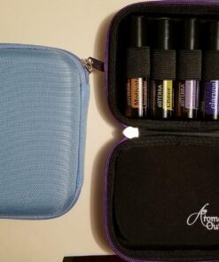 Aroma Outfitters Essential Oil Carrying Case. Premium Storage Protection & Organizer for Roller Bottles. Carry Case Protects up to 10 Roller Balls and Sample Drams - Perfect for Travel (Blue) 10 Bottle Blue 45 81QhLvCDQTL