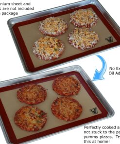 Silicone Baking Mat - Set of 2 Half Sheet (Thick & Large 11 5/8" x 16 1/2") - Non Stick Silicon Liner for Bake Pans & Rolling - Macaron/Pastry/Cookie/Bun/Bread Making - Professional Grade Nonstick Half Sheet 2pk 25 81QhlZaCVeL 2