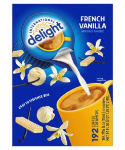 International Delight, French Vanilla, Single-Serve Coffee Creamers, 192 Count (Pack of 1), Shelf Stable Non-Dairy Flavored Coffee Creamer, Great for Home Use, Offices, Parties or Group Events 192 Count (Pack of 1) 29 81Qi6ZDFS4L