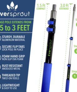 EVERSPROUT Telescoping Boat Hook | Floats, Scratch-Resistant, Sturdy Design | Durable & Lightweight, 3-Stage Anodized Aluminum Pole | Threaded End for Boating Accessories 12 Foot Pole 17 81QiKFT8hyL