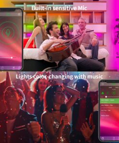 KSIPZE 100ft Led Strip Lights RGB Music Sync Color Changing,Bluetooth Led Lights with Smart App Control Remote,Led Lights for Bedroom Room Lighting Flexible Home Décor 25 81Qifl1bQ0L