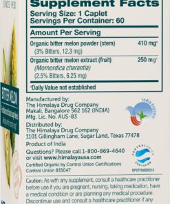 Alternative view of Himalaya Organic Bitter Melon/Karela for Glucose Metabolism, 660 mg, 60 Caplets, 1 Month Supply 60 Count (Pack of 1)