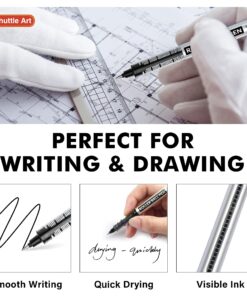 Shuttle Art RollerBall Pens, 25 Pack Black Fine Point Roller Ball Pens, 0.5mm Liquid Ink Pens for Writing Journaling Taking Notes School Office 25 Count (Pack of 1) 17 81QlOSLeJML