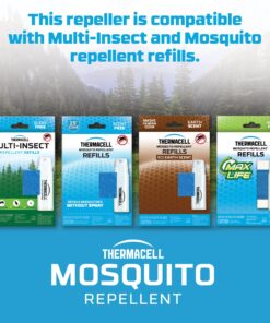 Thermacell Mosquito Portable Repeller; Includes 12-Hour Refill; 15 Foot Zone of Protection; Highly Effective Mosquito Repellent; Bug Spray Alternative; Scent Free Olive Green Mr300 32 81QmE7jH57L