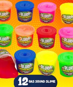 Alternative view of Kicko Noise Putty Slimes - 12 Gas Sound Slimes - Small Containers 1.5 Inches Assorted Colors - Toy for Kids, Boys, Girls, Party Favors, Gift Bags, Prizes