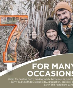 Havercamp Next Camo Party Birthday Number 7" Candle | 1 Count | Great for Hunter Themed Party, Camouflage Motif, Birthday Event, Graduation Party, Father's Day Celebration, Wedding Anniversary 8 81QmO5eLlgL