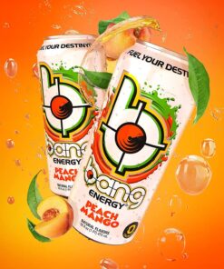 Bang Energy Drinks - 6, 16 ounce cans (Peach Mango) Peach Mango 16 Fl Oz (Pack of 6) 13 81QoAEihcdL