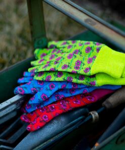 G & F Products 1823-3 JustForKids Soft Jersey Kids Garden Gloves, Kids Work Gloves, 3 Pairs Green/Red/Blue per Pack 18 81Qpa0fbisL