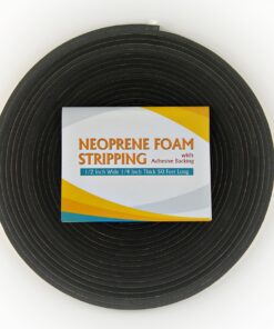 Neoprene Foam Weather Seal High Density Stripping with Adhesive Backing 1/2 Inch Wide 1/4 Inch Thick 50 Feet Long (1/2 x 1/4) 1/2 inch x 1/4 inch x 50 feet 8 81QpwtullXL