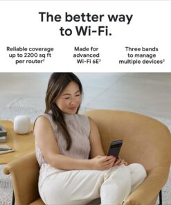Google Nest WiFi Pro - Wi-Fi 6E - Reliable Home Wi-Fi System with Fast Speed and Whole Home Coverage - Mesh Router - Snow 1 Pack 13 81QqXjUO45L