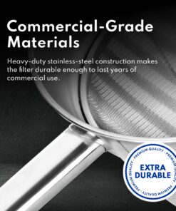 New Star Foodservice 537423 Stainless Steel Reinforced Bouillon Strainer, 8-Inch 11 81QsjQhsJL