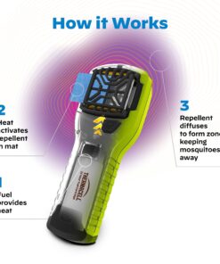 Thermacell Mosquito Portable Repeller; Includes 12-Hour Refill; 15 Foot Zone of Protection; Highly Effective Mosquito Repellent; Bug Spray Alternative; Scent Free Hi Vis Mr300 15 81Qt0pbx3GL