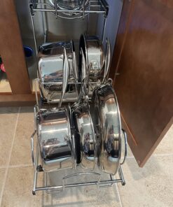 Rev-A-Shelf 2-Tier Kitchen Cabinet Pull Out 12" Cabinet Organizer for Pots, Pans, and Lid Cookware, Adjustable Heavy Duty Wire, Chrome, 5CW2-1222-CR 12 in. 59 81QtV8RtFUL