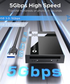 SD Card Reader USB 3.0, WARRKY【2.5FT Nylon Braided, Extra USB 3.0 Ports, 5Gbps】 7 in 1 Memory Card Reader, Micro SD Card Adapter for microSD, SDXC, SDHC, CF, MS, MMC, Micro SDXC/SDHC, UHS-I, More USB-A 23 81QtbX9xJ2L