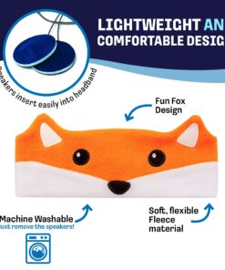 CozyPhones Kids Headphones Volume Limited with Thin Speakers & Super Soft Fleece Headband - Perfect Toddlers & Children's Earphones for Home, School & Travel - Fox 22 81QtiutD1lL