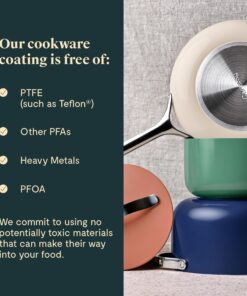 Caraway Nonstick Ceramic Cookware Set (12 Piece) Pots, Pans, Lids and Kitchen Storage - Non Toxic, PTFE & PFOA Free - Oven Safe & Compatible with All Stovetops (Gas, Electric & Induction) - Sage 40 81QuDfDeR9L 2
