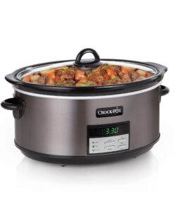 Crock-Pot Large 8 Quart Programmable Slow Cooker with Auto Warm Setting and Cookbook, Black Stainless Steel 19 81QuOb8vDL