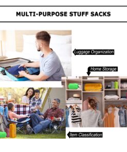 BeeGreen Stuff Sacks 6 Pack for Backpacking with Dust Flap Ditty Bags Bulk for Camping Gear Outdoor Products Gym Sport Travel Drawstring Bags Foldable Lightweight Grey,black,purple,red,wine Red,navy Blue 23 81QxPKIRpDL