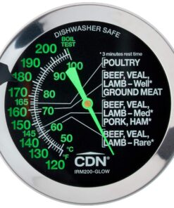 CDN ProAccurate Oven Thermometer, Pack of 1, Black Large Dial-GLOW Meat/Poultry 25 81QxcpEvEL