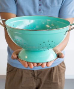 Now Designs Metal Colander, 3-Quart, Turquoise - 3 Quart 20 81Qz6VSuRaL
