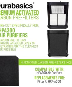 Durabasics Pre-Filters for Honeywell HPA300 Replacement Filters, Honeywell Prefilter A, Honeywell Filter A, Prefilter for Honeywell Air Purifier, Honeywell Pre Filter Replacement, HRF-AP1-4 Pack 4 8 81Qzbrpku1L