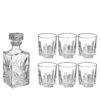 Bormioli Rocco Selecta Collection Whiskey Gift Set – Sophisticated Etched 33.75oz Decanter & 6 9.5oz Glass Tumblers With Starburst Detailing – For Whiskey, Bourbon, Scotch & Liquor 7 Piece Set Standard Packaging 49 81R 6demQXL