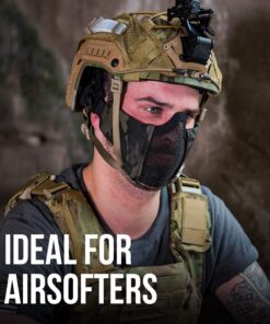 OneTigris 6" Foldable Half Face Mesh Mask Military Style Comfortable Adjustable Tactical Lower Face Protective Mask Multicam 25 81R1Px4k6zL