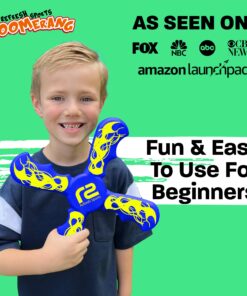 Alternative view of Boomerang Kids Outdoor Frisbee - Soft Toy Boomerangs Gifts for Boys 8-12 & Girls 8-12 - Outside Boys Toys Age 6 7 8 9 10 11 & Up Best Stocking Stuffer Gift Ideas for Kids - Backyard Games Flying Disc Blue