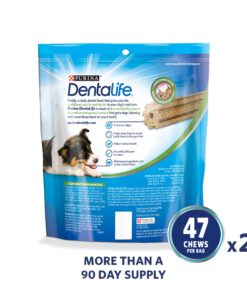 Dentalife DentaLife Made in USA Facilities Small/Medium Dog Dental Chews, Daily - (2) 47 ct. Pouches 94 Treats Total 19 81R2cyDAa0L