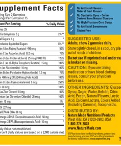 Nature Made Multivitamin for Him with Omega-3, Mens Multivitamins for Daily Nutritional Support, Multivitamin for Men, 150 Gummy Vitamins and Minerals, 75 Day Supply 150 Count 13 81R2myQKRjL