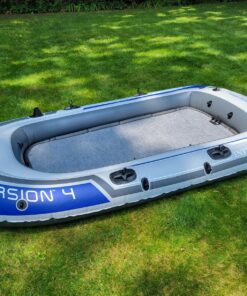 INTEX Excursion Inflatable Boat Series: Includes Deluxe 54in Aluminum Oars and High-Output Pump – SuperStrong PVC – Adjustable Seats with Backrest – Fishing Rod Holders – Welded Oar Locks 4-Person 51 81R395UgnL