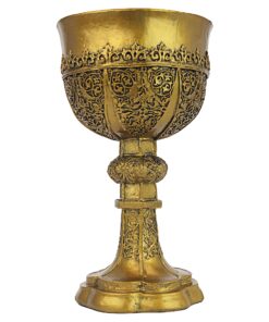 Design Toscano Golden Chalice of King Arthur Medieval Décor Decorative Gothic Goblet Sculpture, 5 Inches Wide, 5 Inches Deep, 9 Inches High, Metallic Gold Finish 19 81R3KdkJQL