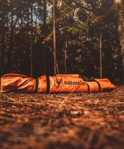 Gazelle Tents T4 Hub Tent, Easy 90 Second Set-Up, UV Resistant, Removable Floor, 4-Person, Orange, 78"x 94" x 94" 22272 T4 Orange/Grey 37 81R4OzzknAL