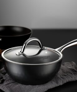 cooper pan Diamond-Infused Nonstick Induction Cookware Set, Scratch-Resistant Pots and Pans Set with Glass Lids, Dishwasher Safe Oven Safe 10-Piece, Black 17 81R5Nt2vL