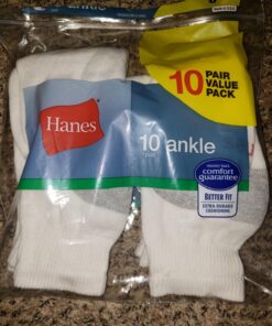 Hanes Men's 10-Pack Athletic Reinforced Toe and Heel Ankle Socks 6-12 White 11 81R5RSkWzWL