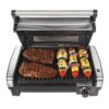 Hamilton Beach Electric Indoor Searing Grill with Adjustable Temperature Control to 450F, Removable Nonstick Grate, 118 sq. in. Surface Serves 6, Stainless Steel 4 81R5ZsXZoML