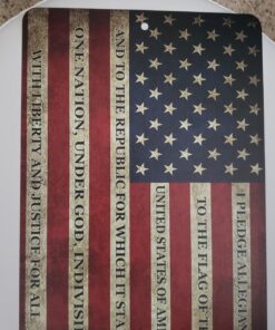 Rogue River Tactical USA American Flag Metal Tin Sign, 12x8 Inch, Wall Decor Man Cave Bar US Pledge of Allegiance 17 81R8HqIQyJL