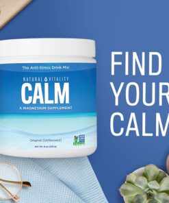 Natural Vitality Calm, Magnesium Citrate Supplement, Anti-Stress Drink Mix Powder - Gluten Free, Vegan, & Non-GMO, Raspberry Lemon, 16 oz 16 Ounce (Pack of 1) 44 81R8WozlEdL
