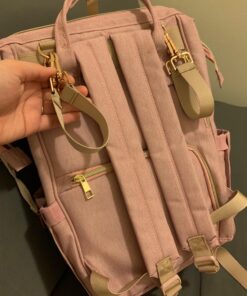 AMILLIARDI Diaper Bag Backpack - 6 INSULATED Bottle Holders - Detachable Stroller Straps (Light Pink) Light Pink 49 81R8gosE6JL