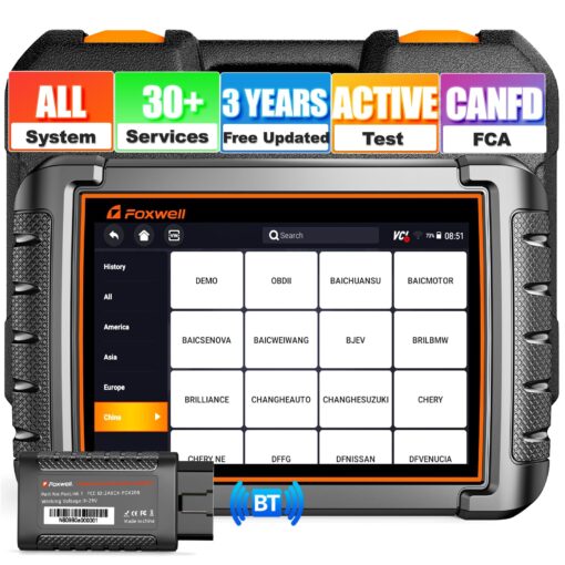 FOXWELL OBD2 Scanner NT809BT, 2023 Updated NT809 NT624 NT630 Wireless Bluetooth Diagnostic Scan Tool Active Test, 30+ Services FCA AutoAuth, 3-Year Free Update Full Systems Diagnostic One Click Update