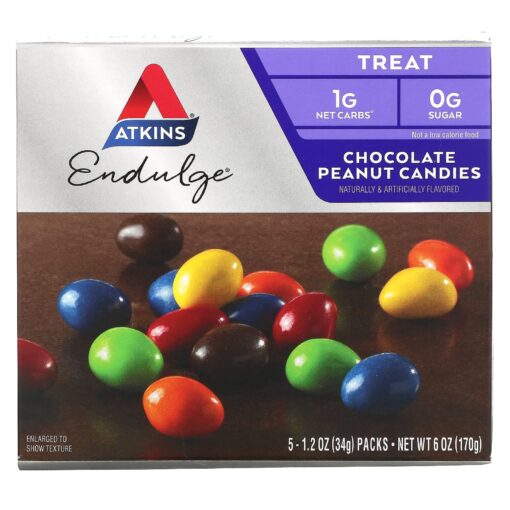 Atkins Endulge Chocolate Peanut Butter Candies 5-1.2 Oz Packs 1.2 Ounce (Pack of 5)