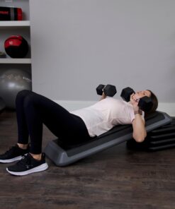 The Step Original Aerobic Platform, Health Club Size Steppers for Exercise with risers for adjustable Home Workout, stair stepper for exercise and home gym 4 Risers Grey 37 81RDEwbl sL