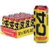 C4 Energy Drink 16oz (Pack of 12) - Strawberry Watermelon Ice - Sugar Free Pre Workout Performance Drink with No Artificial Colors or Dyes 16 Fl Oz (Pack of 12)