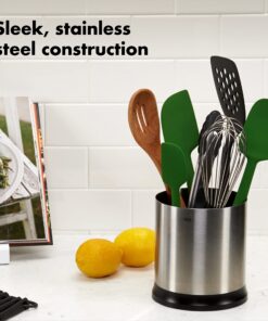 OXO Good Grips Stainless Steel Rotating Utensil Holder Solid 18 81REtCyYSQL